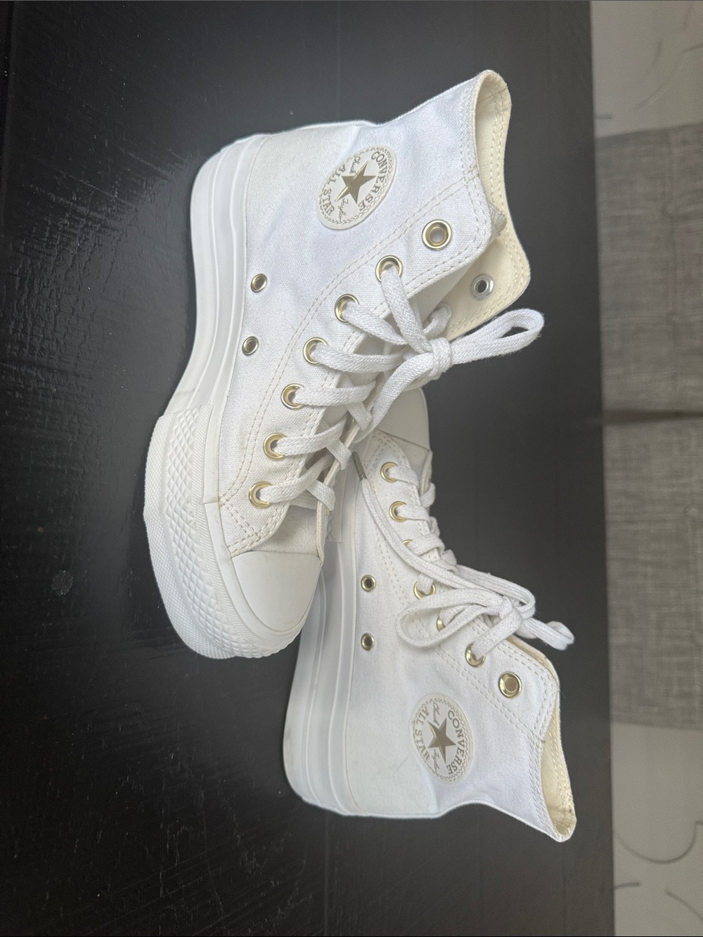 Converse chuck taylor all star lift white with Gold Eyelets